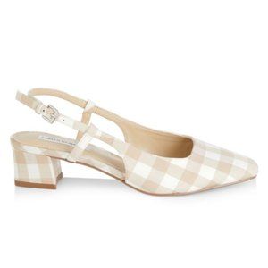Saks Fifth Avenue Carlina Gingham Slingback pumps